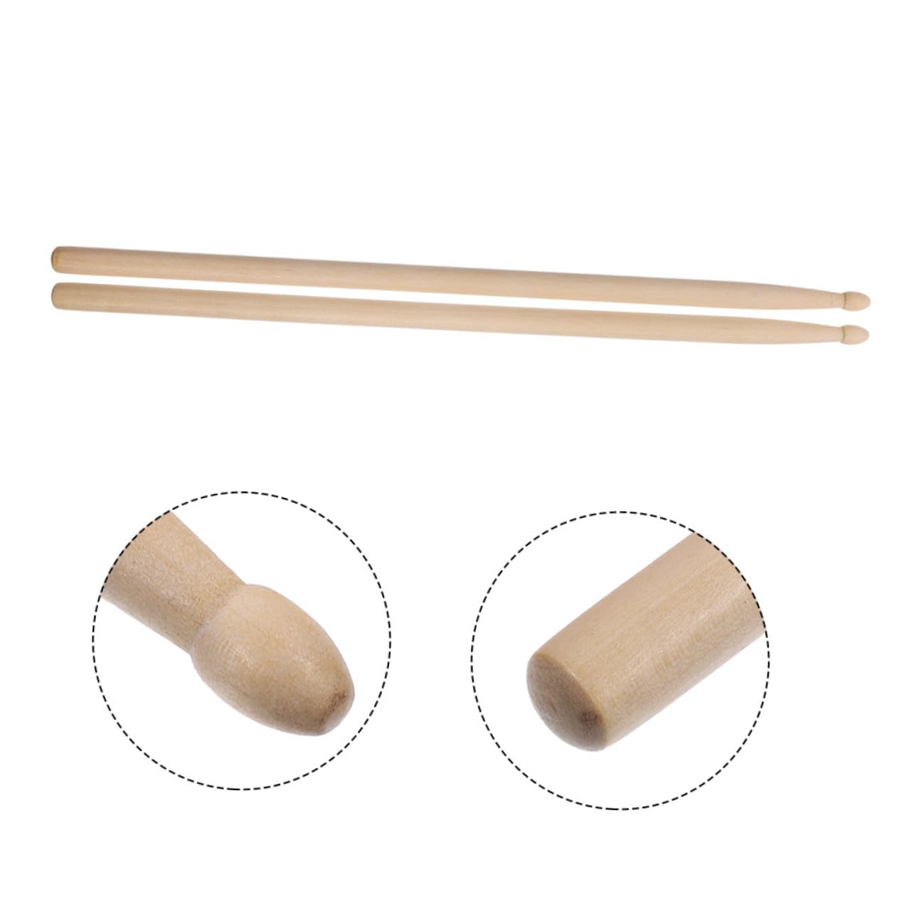 Mikinona 12 Paia Bacchette per Batteria in Legno d Acero con Punta Tonda Finitura Liscia per Controllo Preciso Adatte Batteristi Professionisti e Principianti in Studio e Live