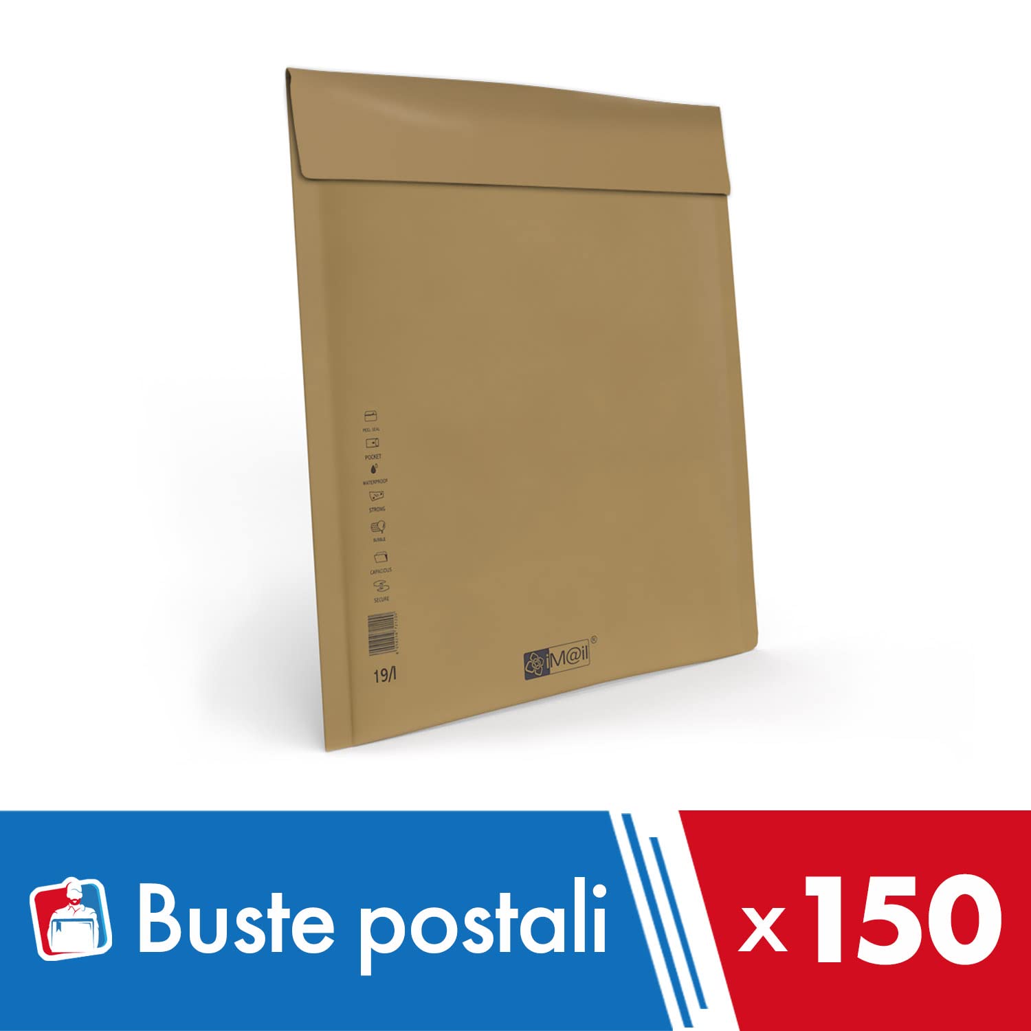 IMBALLAGGI 2000 - Buste Postali Imbottite iM@il - Buste Spedizione Imbottite - Ideali per Spedire e Proteggere Oggetti - 30x44 cm - 150 Pezzi