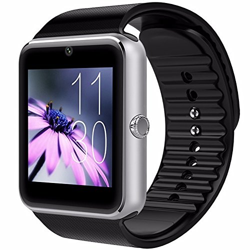 CNPGD Bluetooth Smart Watch(Partial Compatible for IPHONE)+(Full Compatible for Android phone) +Unlocked Watch Cell Phone+Fitness Tracker Camera Pedometer for Kids, Men and Women(Silver)