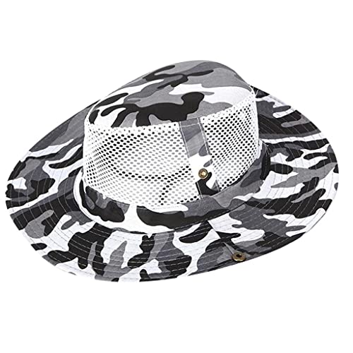 NC Homens Mulheres Chapéu de Proteção Solar Aba Larga Chapéu Balde Pesca Malha Boonie Chapéus
