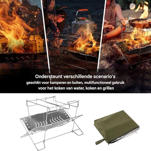 Bonfire Stand de acero inoxidable y camping fire stack plegable para jardin 3