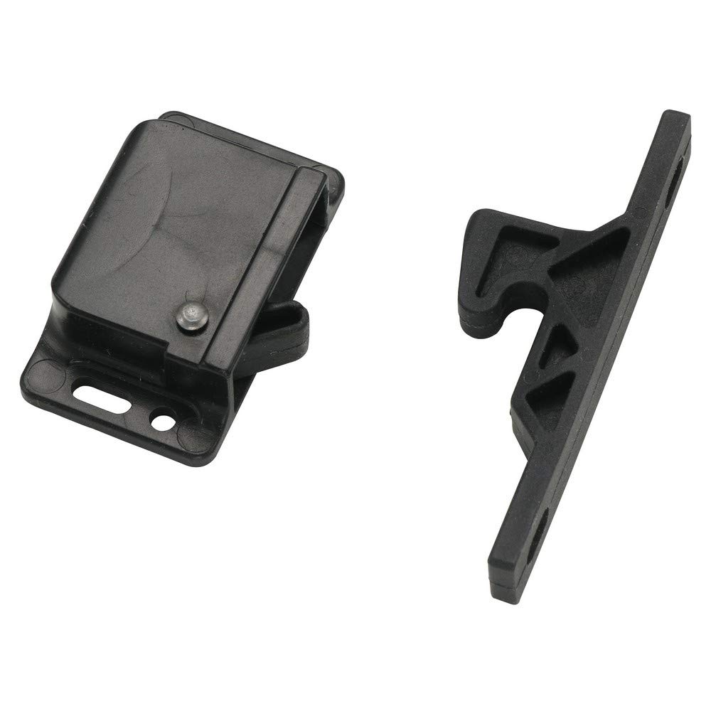 4-Pack Black RV Fridge & Cabinet Door Latch – ABS Grab Latch For Campers, Vehicles, Furniture, Side-Mount Quick Install, 5x3.5x1.5cm