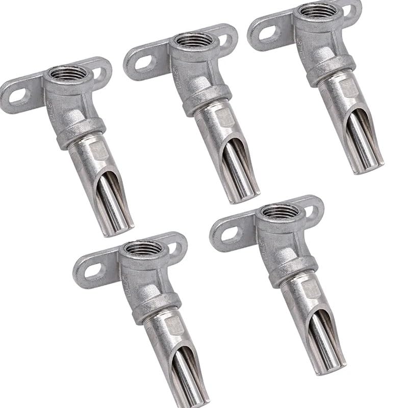 5pcs Thicken Stainless Steel Piglet Water Nipple 1/2 Inch Pig Automatic Waterer Drinker Nipple Head Farm Watering Supplies(Connector)