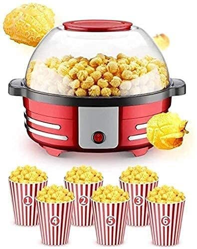 FWEOOFN Popcornmaschine mit elektrischem Heißöl-Verrückter Rührer mit Rührwerk, kann eine Schüssel und 6 Liter rote… – Bild 3