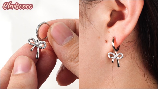 Chriscoco Orecchini Pendenti Donna In Argento 925, Forma Cuore/Stella/Farfalla, Ipoallergenici Con Zirconia, Regalo Con Portagioie