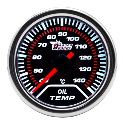 LKRXW Auto Jauge de Température d'huile 52mm Température Huile Manometre Avec Capteur 12V Blanc Lumière Aiguille Temp Jauge Voiture Pointeur Indicateur...
