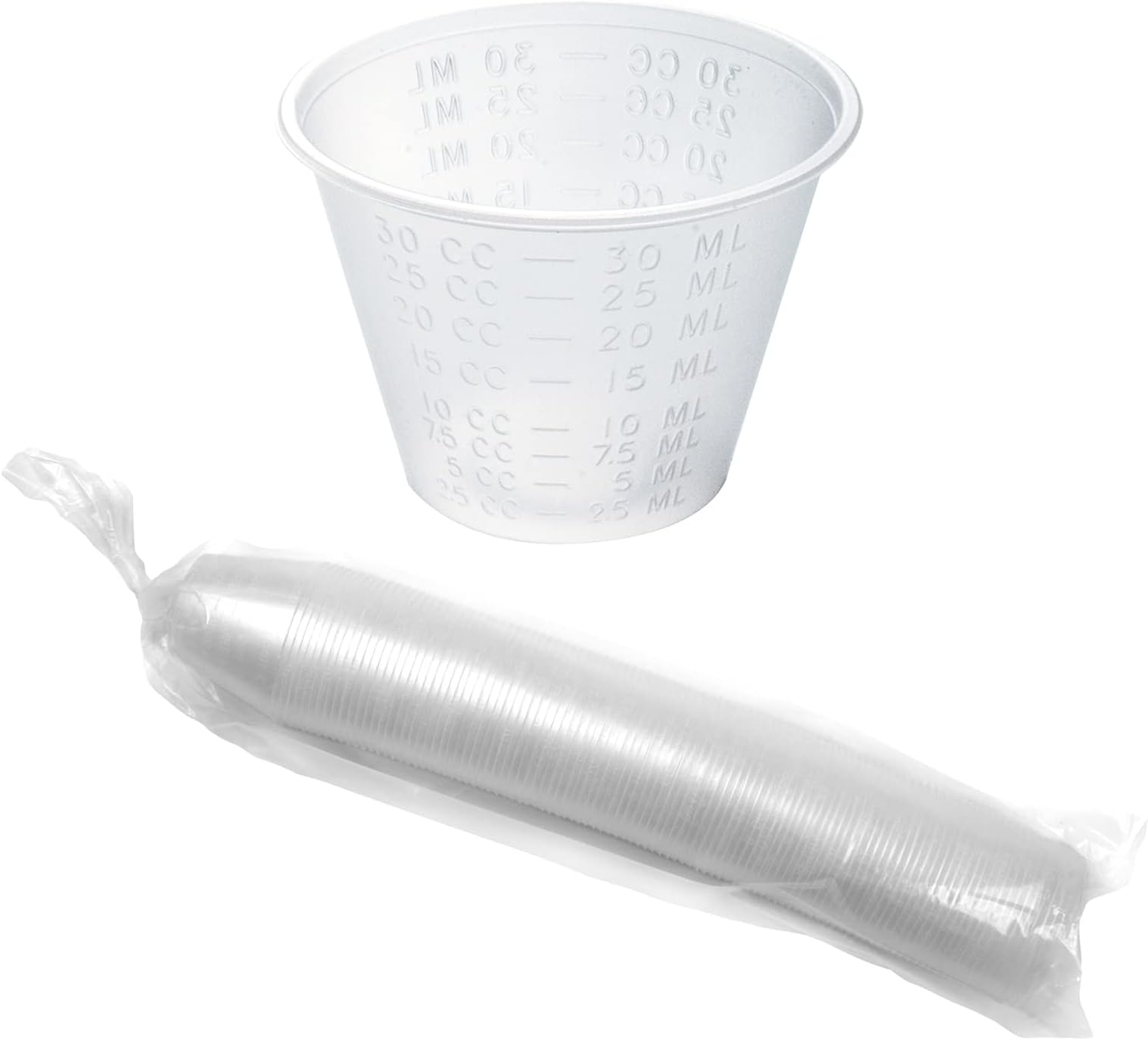 Dynarex 4258 Medicine Cup, 1 oz., Easy-to-Read CC and ML Graduation, Pack of 100