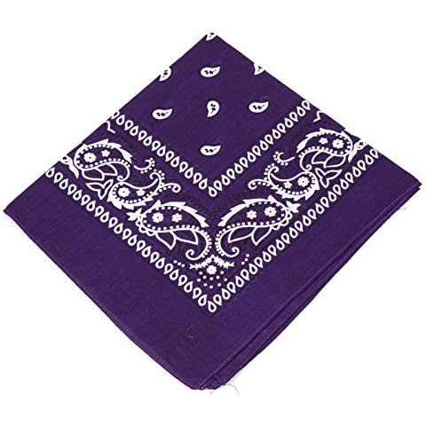 Cotton Paisley Bandana Head Scarf Headbands Face Covering Headwear For Motorcycling Mens Womens Unisex (Purple) Cover
