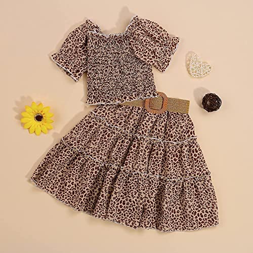 Toddler Girl Ruffled Off The Shoulder Crop Top+ Maxi Boho Tutu Long Skirts Dress with Waistband Summer Clothes Set3