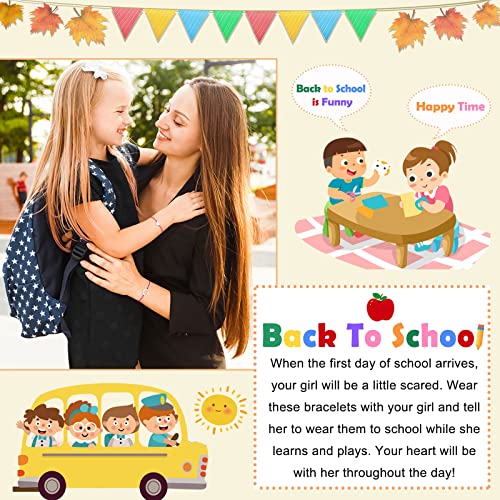 PINKDODO Back to School Gifts Mother Daughter Bracelet Set for 2 First Day of School Bracelet Mommy and Me Bracelets for Mother Daughter Girls Boys2