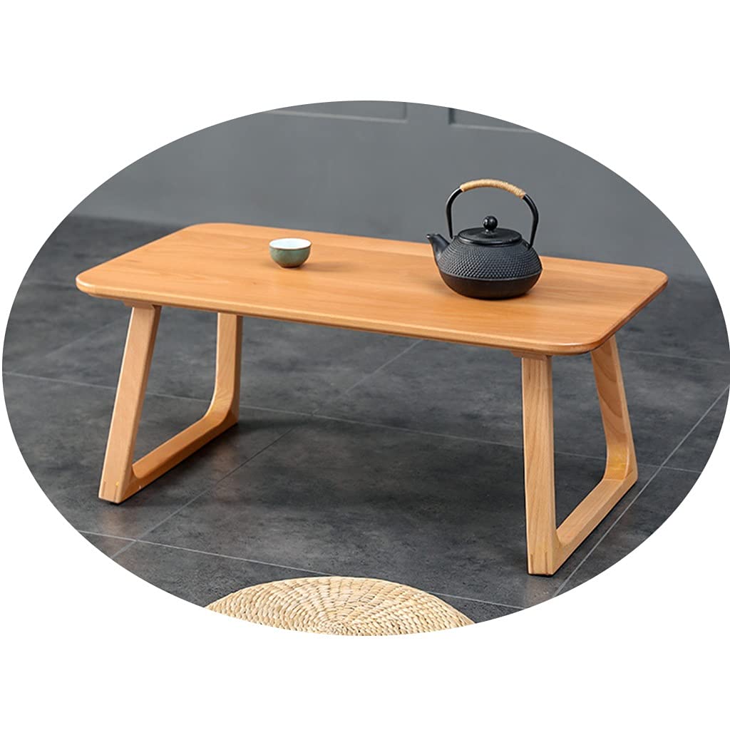 Table basse en bois massif A-80x45x35cm pour salon et tatami