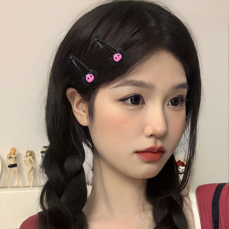 Miniatura 4 de Pinzas para el pelo de calavera de Halloween para niñas, pasadores góticos para el cabello para adolescentes, accesorios góticos negros Y2K para el