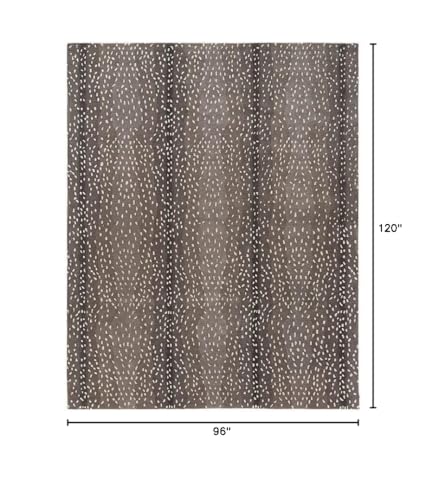 Image of Restoration and Renovation Antelope Cheetah Blue Animal Contemporary Handmade 100% Woolen Area Rugs & Carpets (Mink, 2.6' x 8')