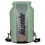 Aquafree アウトドア防水バッグ 18L グリーン 密封防水 円筒型 透明グリッド素材