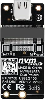9210B NVME/NGFF to USB 3.1 Type-C Adapter M2 SSD Enclosure Converter for M.2 USB 3.1 SSD Box Support 2230/42/60/80 SSD HDD Adapter to USB 1000Mb/-s M.2 NVMe Hard Disk Enclosure Adapter Card Chip Gen2