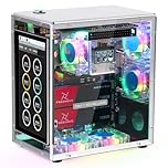 Freenove Raspberry Pi 5 NAS Case Kit (with 1x 128GB SSD), Quad M.2 NVMe SSD Slots, 5 PWM ARGB Fans Light Sync, CPU Tower Cooler, 4.3" Touchscreen, Stereo Speakers, 3.5 mm Audio