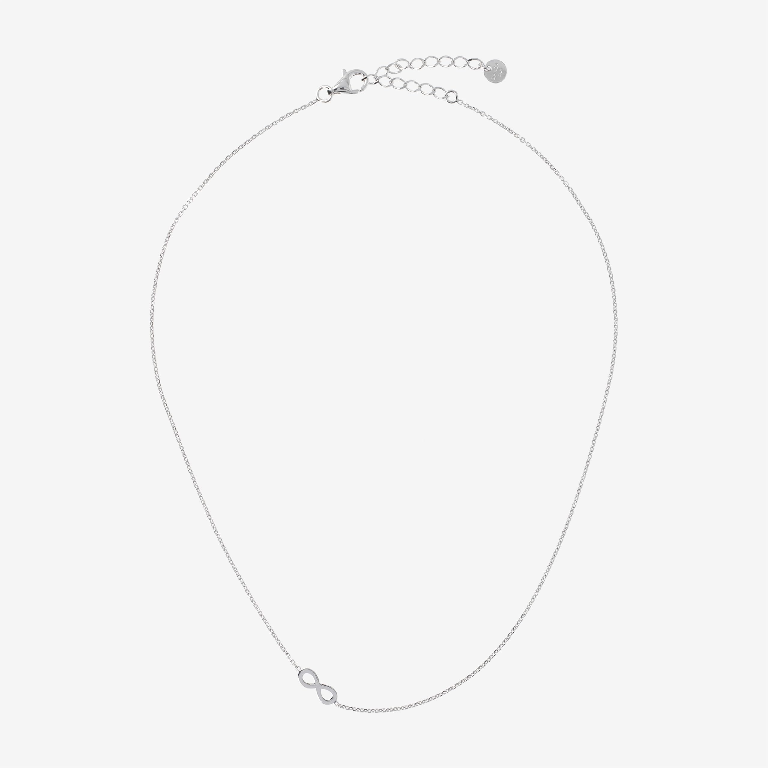 MILOR Collana donna in argento 925 placcato platino con ciondolo Infinito – Girocollo elegante e ipoallergenico – Gioielli donna made in Italy – Regalo per Festa della mamma e compleanno