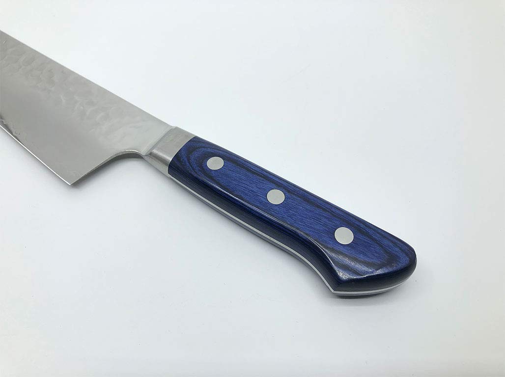 Amazon｜仙助 AUS10 槌目 青 合板柄 共口 一丁箱 (三徳包丁刃渡り190mm