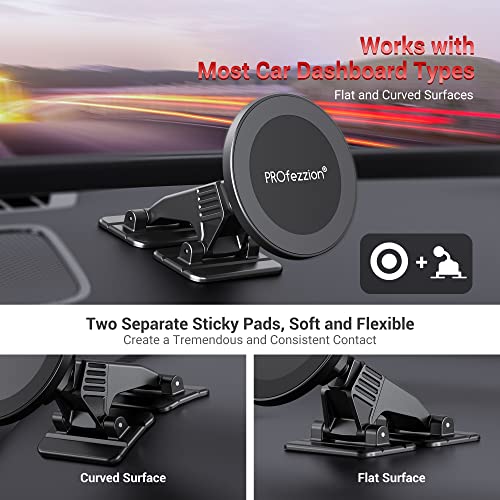 image for PROfezzion 2-Pack Strong Magnetic Magsafe Car Mount Dash Holder for iP