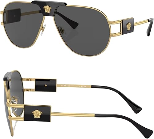 Versace VE2251 Navigator Gafas de sol con kit de gafas de lujo eSHADES, Oro Gris Oscuro 2.480 in