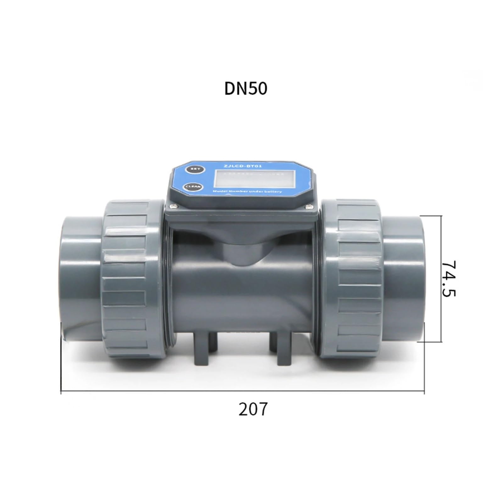 Durchflussmesser Digitaler Turbinen-Durchflussmesser, DN25-DN80 Elektronischer LCD-Digitalanzeige-Durchflussmesser for flüssiges Wasser for die Bewässerung von Bauernhöfen und Gärten(DN50)