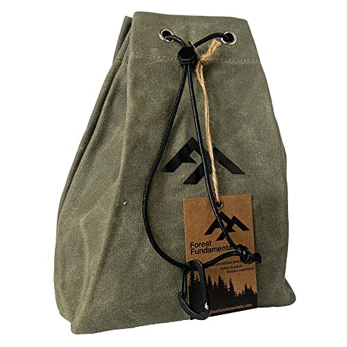 Bolsa de yesca | Bolsa hecha a mano para Bushcraft, camping, senderismo y búsqueda de comida | Lona de algodón encerado impermeable | Bolsa de algodón con cordón | Hecho a mano en Reino Unido.