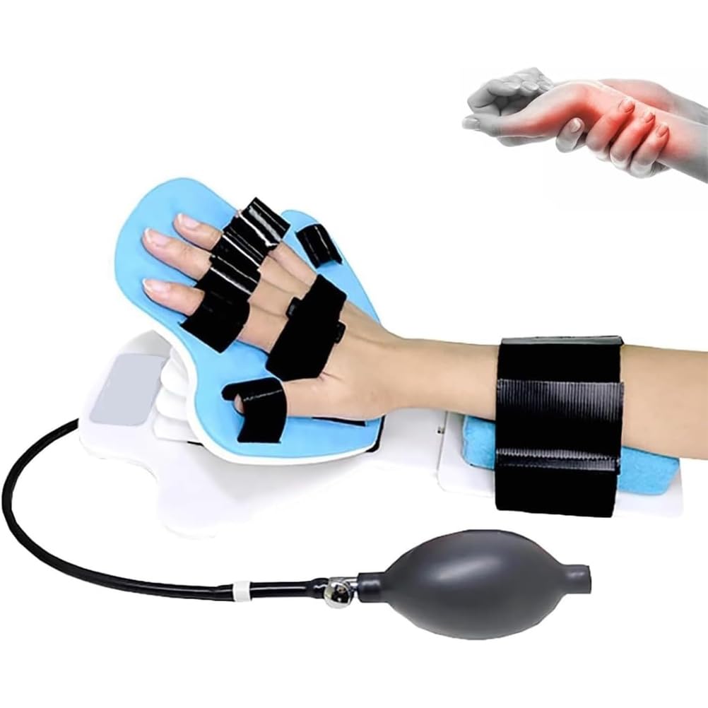 Dispositivo De Rehabilitación De Muñeca, Equipo Rehabilitación Extremidades Superiores con Función Temporizador, Separación 5 Dedos/Ángulo Ajustable ±90°, para Atrofia Muscular