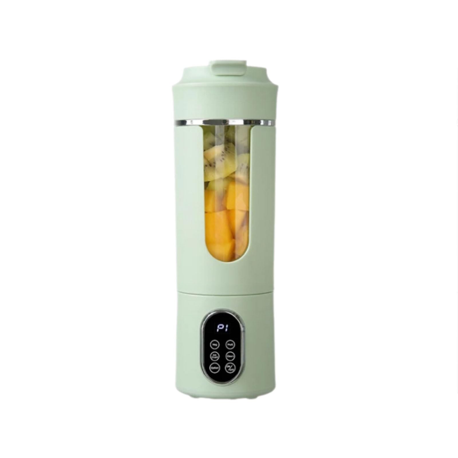Potente Frullatore portatile in plastica Spremiagrumi personale a 12 lame Frullatore personale regolabile for frullati e frullati USB ricaricabile compatto(Groen)