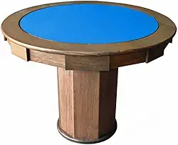 Mesa de Carteado com Gavetas e Porta copos Vintage - 1,09x0,80 - Com xadrez - Azul royal