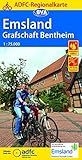  ADFC-Regionalkarte Emsland Grafschaft Bentheim mit Tagestouren-Vorschlägen, 1:75.000, reiß- und wetterfest, GPS-Tracks Download: Mit Internationalem Naturpark Moor (ADFC-Regionalkarte 1:75000)