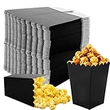 YAYODS 100 St&uuml;ck Popcorn T&uuml;ten Klein - 10,7 x 7,5 x 5,5 cm Popcorn Eimer Wiederverwendbar - Schwarz - Papper - Ideal f&uuml;r Snacks und Partys