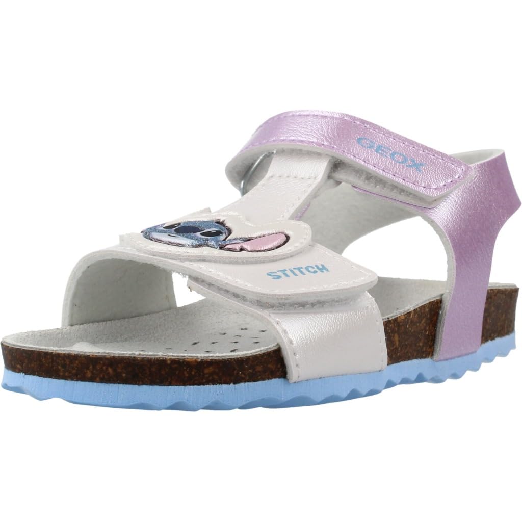 Geox Boy's B Sandal Chalki Girl, Silver Sky, 7.5 UK Child