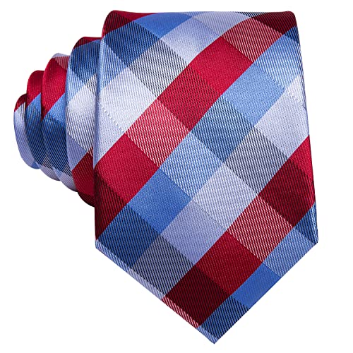 Image of Dubulle Mens Paisley Striped Tie Woven Necktie for Men and Handkerchief Cufflinks Set Wedding Formal Business