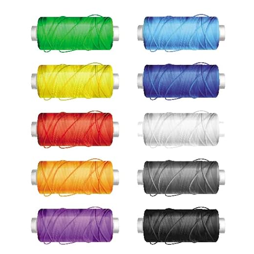 WE-STOCK Set di 10 Rocchetti di Filo da Cucito in Poliestere 100% - Colori Assortiti e Vivaci - 50 Metri Ciascuno