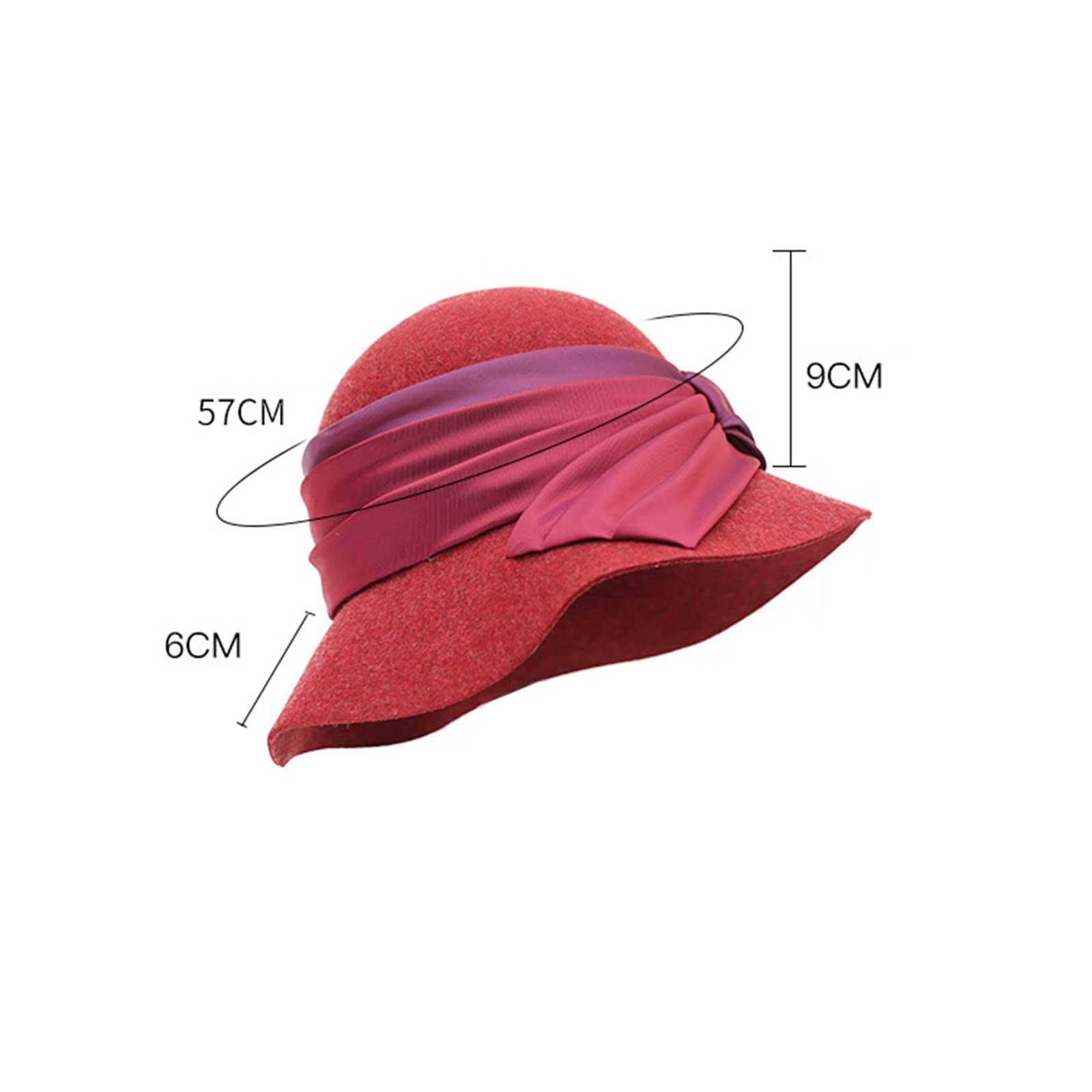 ZYC Women's Caldo Autunno Autunno Inverno Lana Cappelli Feltro Signore Dolci Cloche Cappello Cappello in Feltro Cappello da