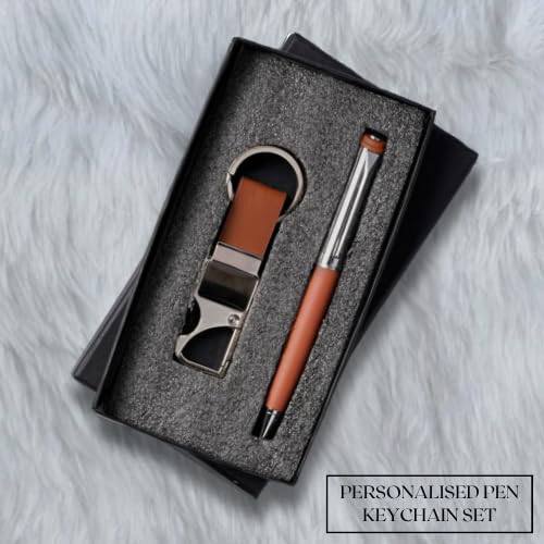 Image of 2 in 1Personalized Pen & Keychain With Name | Best for Birthday, Corporate, Teacher's Day, Boyfriend, and Event Gifting (Tan)