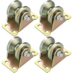 4 Piezas Polea de Inversión, Polea de Elevación, Polea para Botellas, Rueda con Ranura en V, Ruedas Poleas, Polea con Rodamiento de Bolas para Cuerdas Motores (Rueda con Ranura en V)