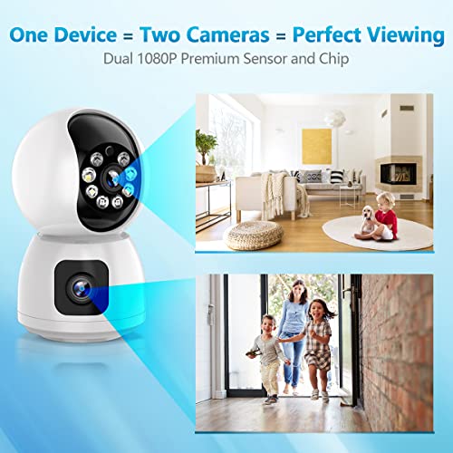 Fowutz 2K Indoor Security Camera, Dual Lens Cameras Wireless Camera For Home Security Pet Dog Camera Indoor Security Camera With Phone App Night Vision Motion Detection Auto Tracking #TOP1