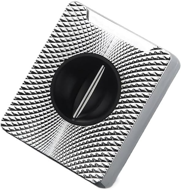 Cigar Cutter Geometric Textured V Shaped Clipper - Manual Preparation Guillotine Trimmer, Portable Travel Pocket Desktop Accessory Tool