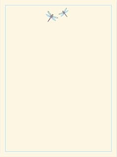 Peter Pauper Press Blue Dragonfly Boxed Stationery Set - Elegant Gold Foil Sheets & Envelopes for Letter Writing