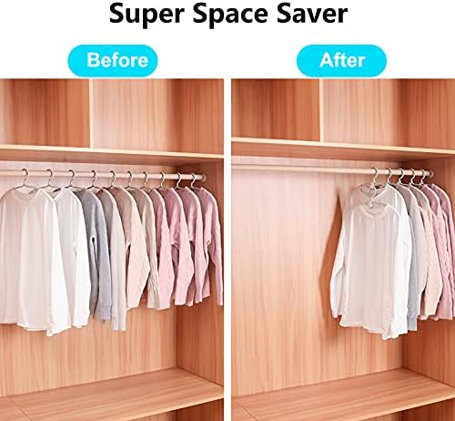 Bakecat Hanger Connector Hooks, 20 Pcs Clothes Hanger Hooks Super Space Saving for Wardrobes, Pink