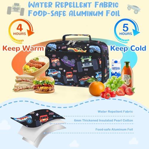 Image of CAMTOP Lunch Box Kids Boys Insulated Lunch Cooler Bag Reusable Lunch Tote Kit for School Travel