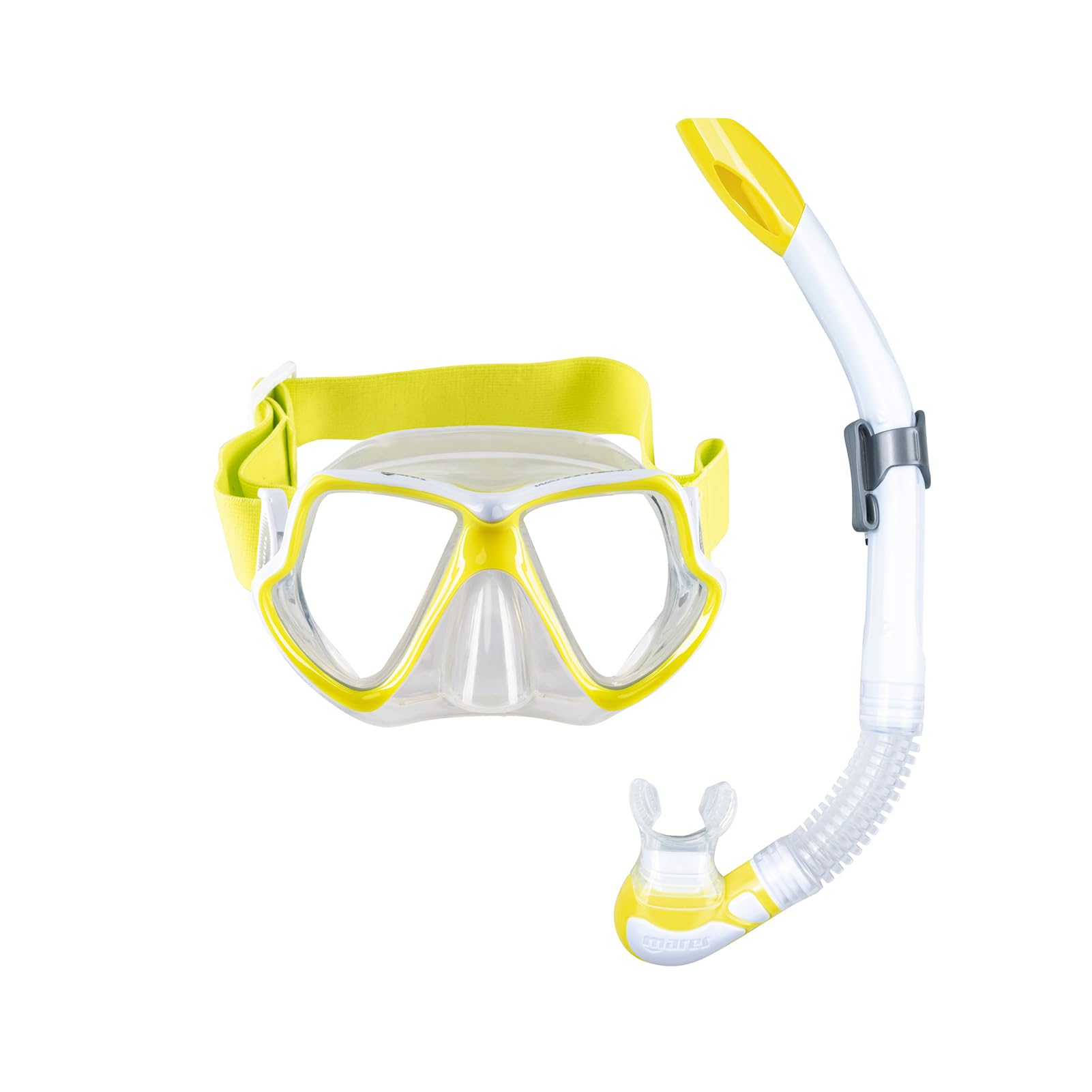 Mares Wahoo Neon Combo – Schnorchelset Erwachsene, maschera in silicone, halb-trockener Schnorchel mit Ventil, ideale per Schnorcheln und Unterwassererkundung