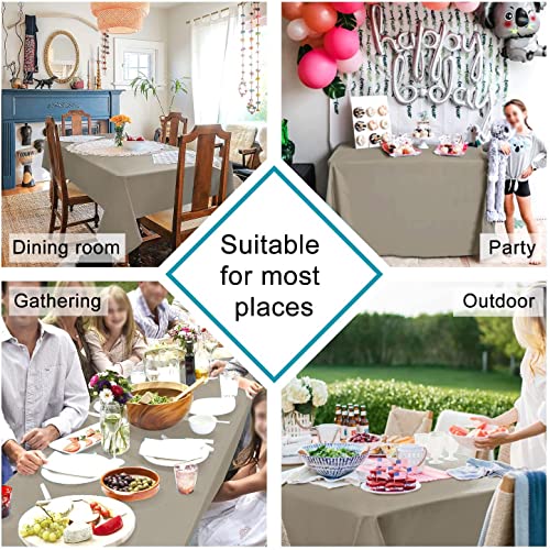 Image of Microfiber Satin Dining Table Cover | Plain, Smooth & Durable Tablecloth | Elegant & Easy-Care Fabric for Dining & Home Decor | 100 cm x 150 cm | Grey