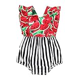 jerferr Säugling Strampler Gestreifte Body-Outfits für rückenfreie Wassermelonen-Säuglingsstrampler