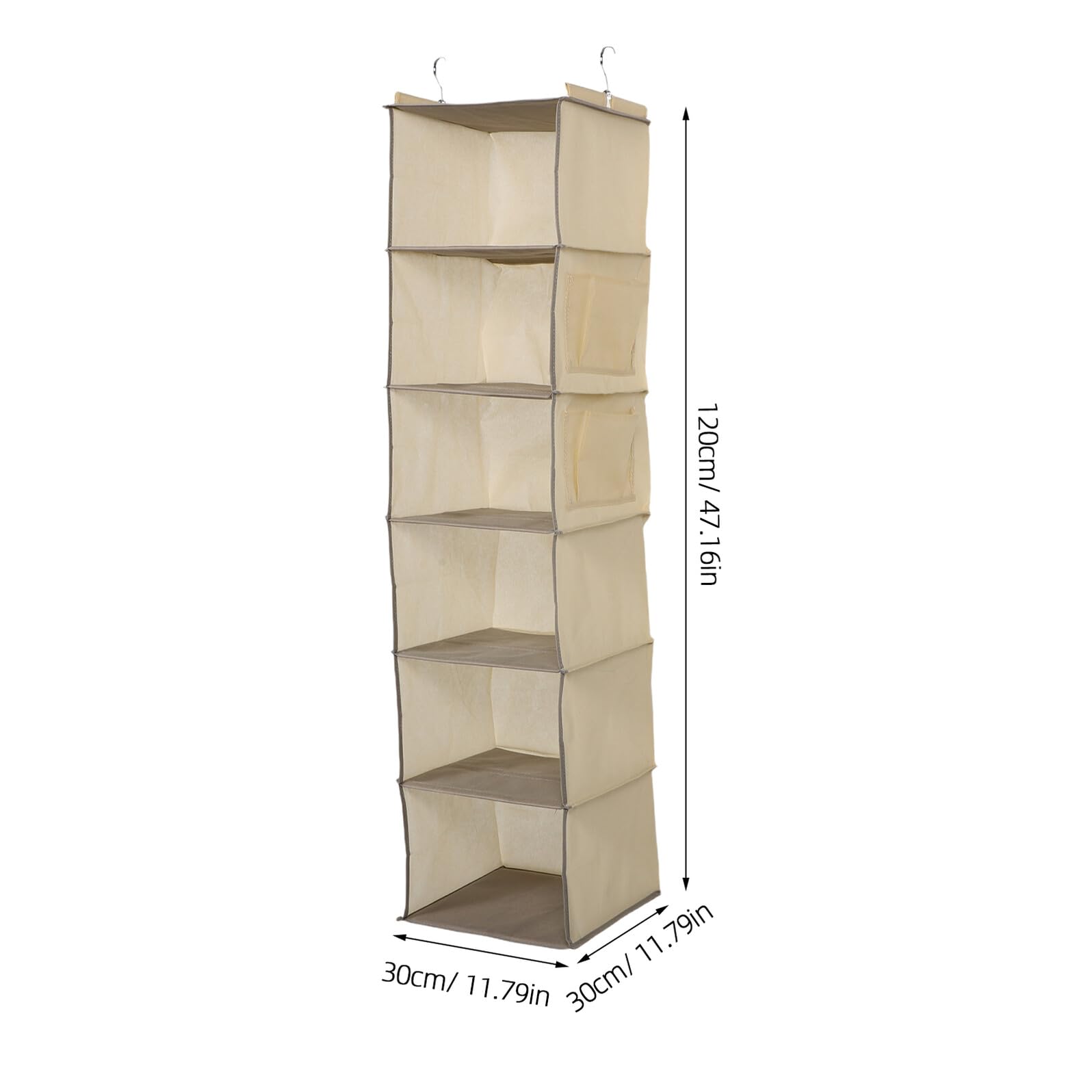 TOPBATHY -stufiger Hängeschrank Organizer aus Vliesstoff mit 2 Schubladen Faltbarer Kleiderschrank Organizer für Studentenwohnheim und Kleidung Hängeaufbewahrung für Pullover und Hosen