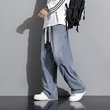 Baggy Y2K z kieszeniami oversize denim męskie luźny krój skate moda vintage streetwear spodnie dżinsy taniec cargo, Niebieski 754, 6XL