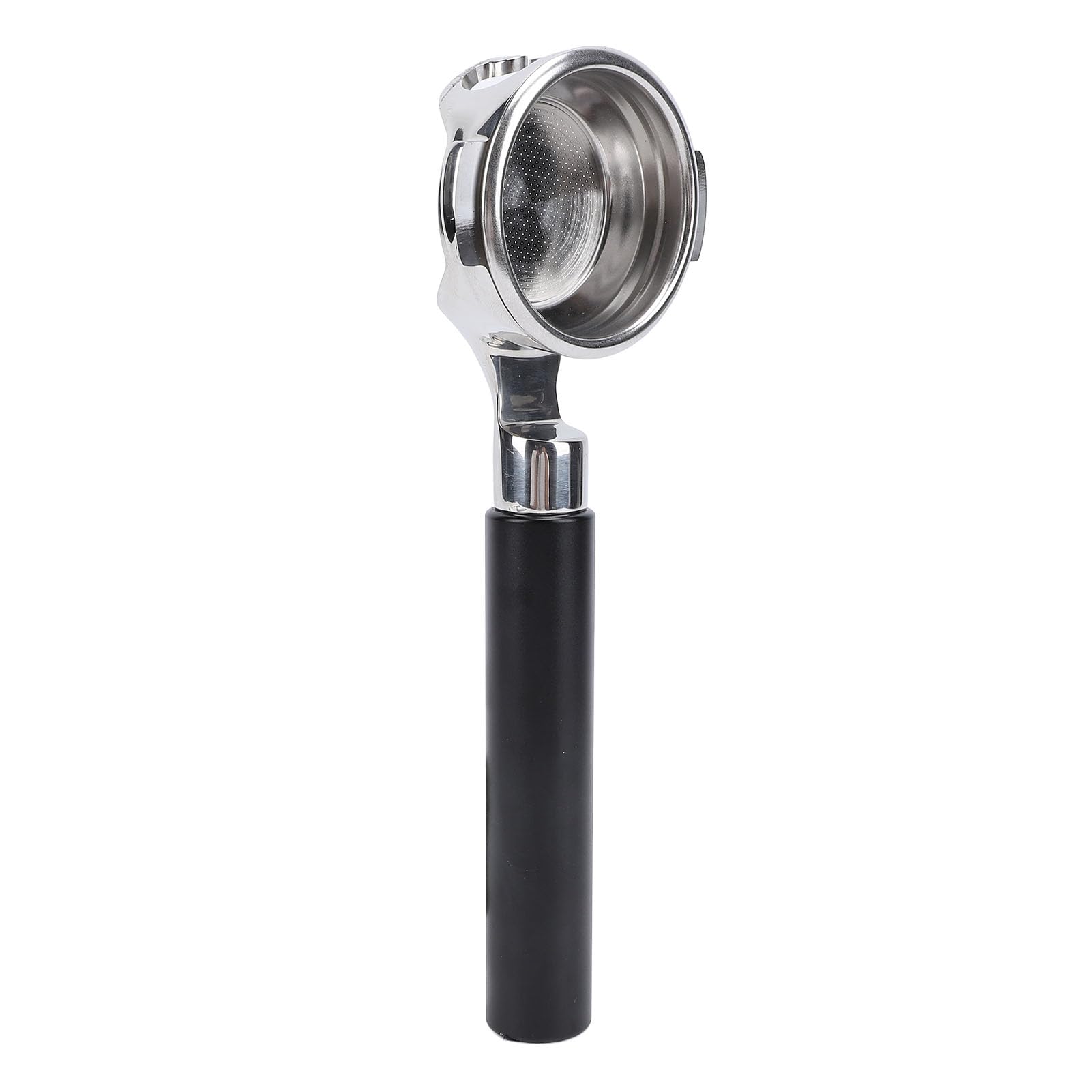 Omabeta Bottomless Coffee Portafilter, Edelstahl 2 Ohren E61 Portafilter mit Ergonomischem Griff für die Herstellung von Zuhause (Schwarze Tinte)