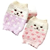 [ｍiaotti] [ミャオッティ] はらまき 赤ちゃん ベビー腹巻き 冬用 暖かい毛糸ニット 2枚セット 新生児 アカチャンから子供まで ピンク パープル