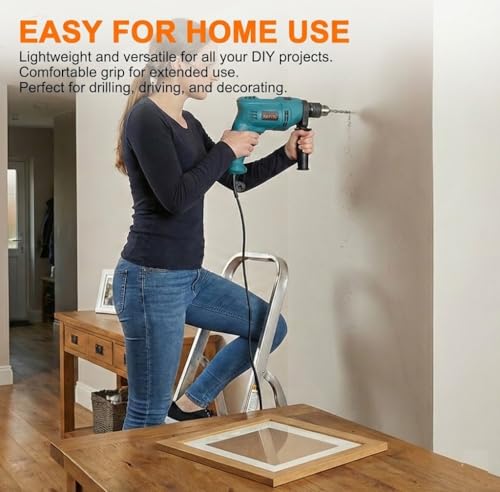 KATSU Tools Electric Impact Drill 500W with 13mm Chuck, Variable Speed and 360° Rotating Handle, for DIY and Home Use, Drilling Wood, Brick, Metal and Concrete (Budget) - Image 4